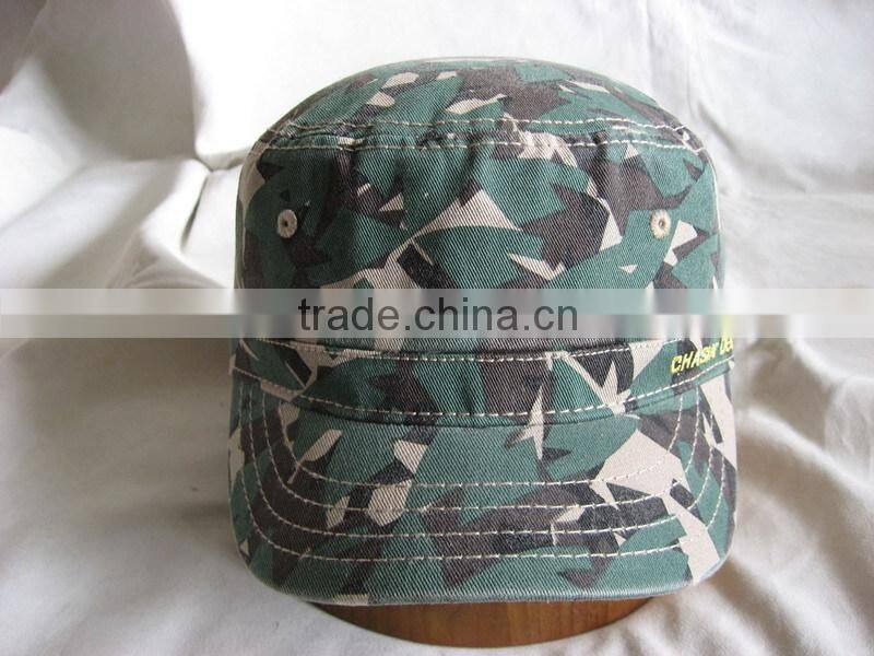 Wholesale Custom Camo Military Caps with Flat Embroidery