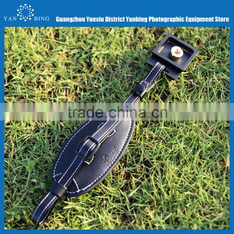 Factory supply cheapest leather hand digital wrist grip strap with quick release plate for DSLR camera