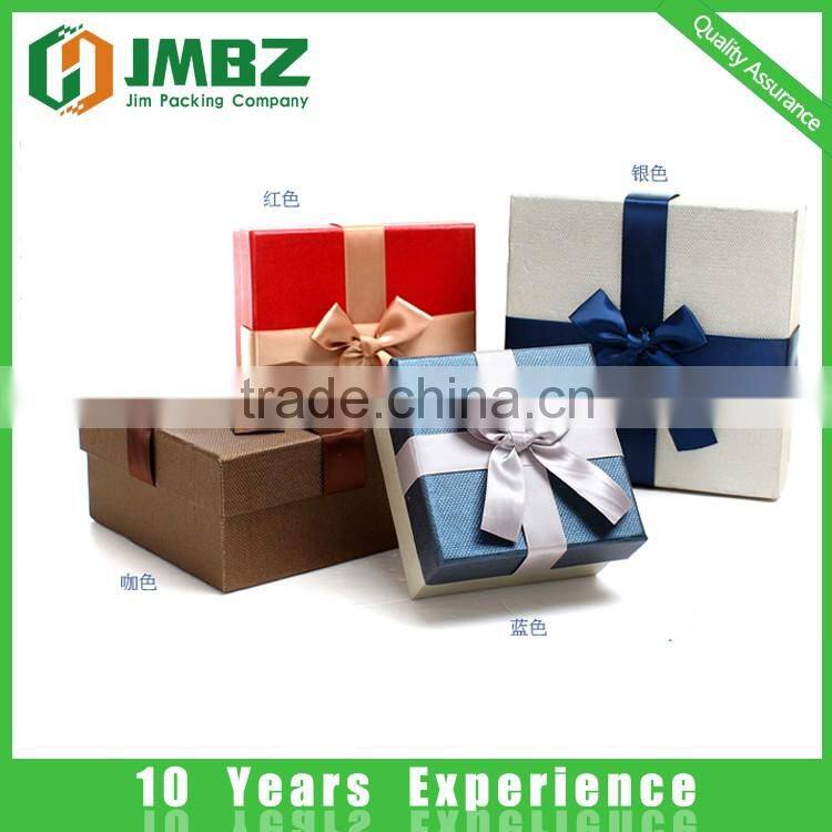 Decorative Rigid Cardboard Jewellery Packaging Box With Satin Ribbon
