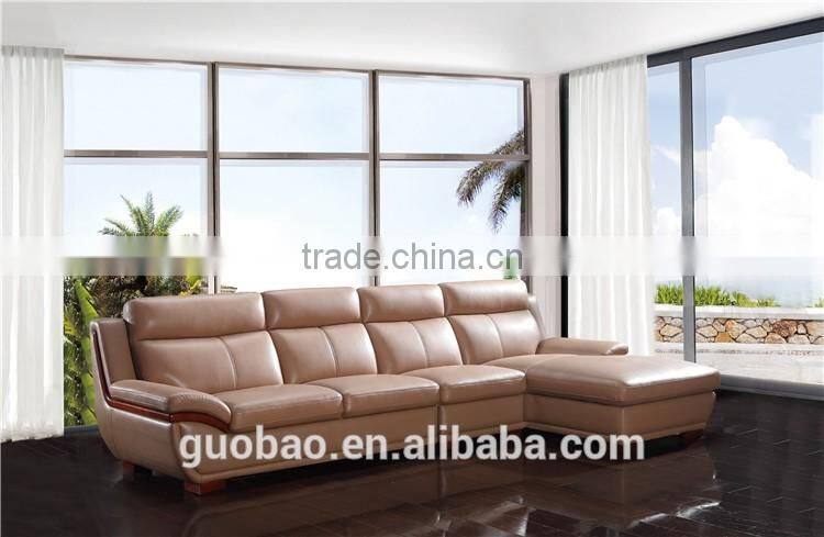 C2202 L shape classical china sectional leather sofa