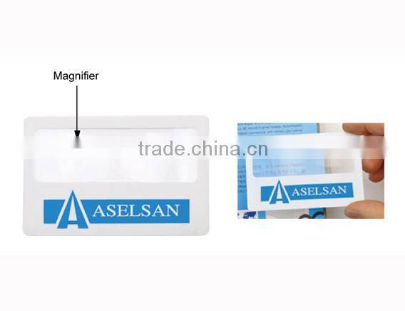 Factory OEM colors PVC Material Plastic Credit Card Magnifier for reading Fresnel Lens
