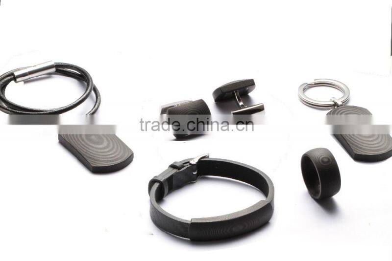 Popular jewellery set carbon fiber stainless steel jewelry for men