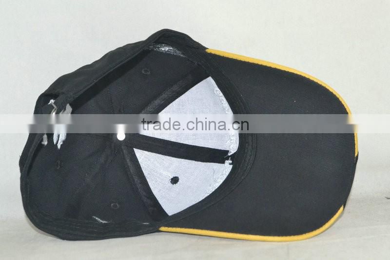 Professional custom black stitching material is 100% cotton,front logo embroidery, 58 cm size