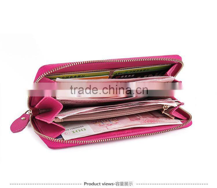 designer leather clutch wallets long purse zipper for women