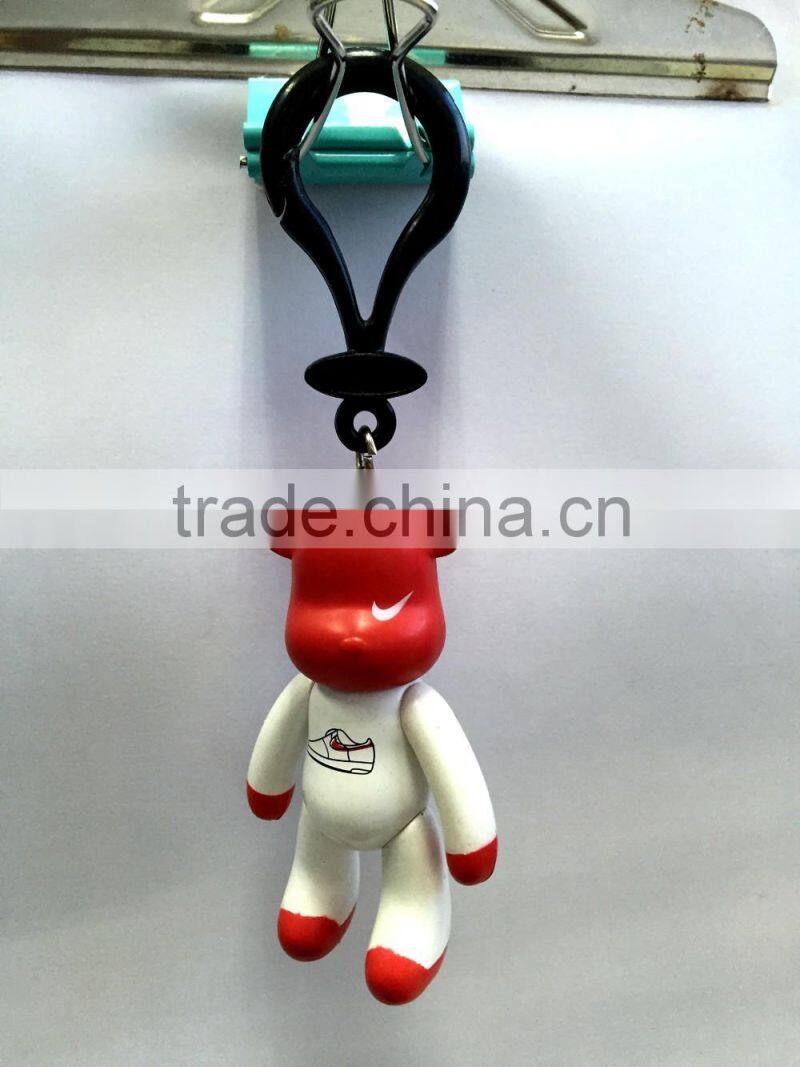 Small Size Groomy Bear Vinyl Toys, Customized Plastic KeyChain Toys