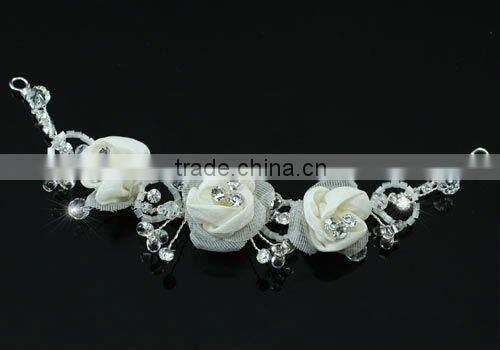 Bridal Flexible Ivory Satin Rose Hair Flowers CT1399