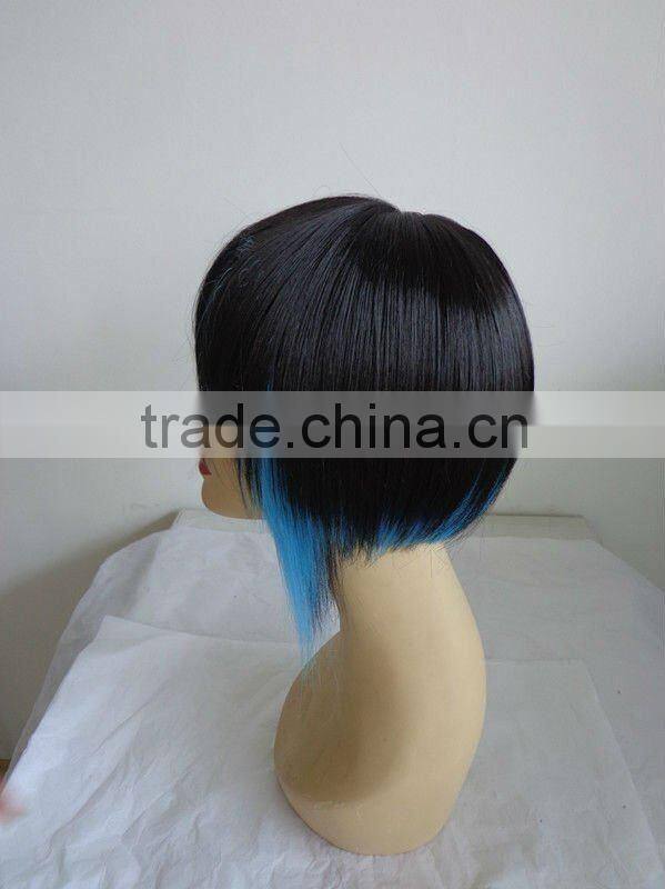 2014 new arrival women short colorful full lace synthetic Yaki wig