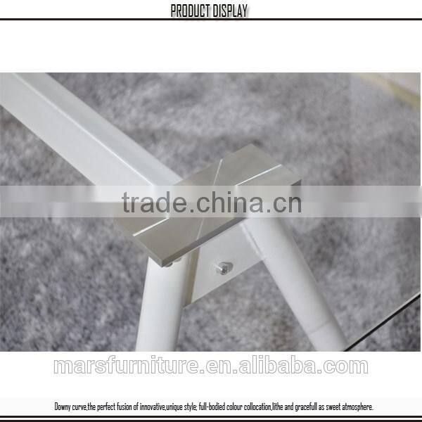 2016 Wholesale Stainless Steel Legs Clear Tempered Glass Coffee Table
