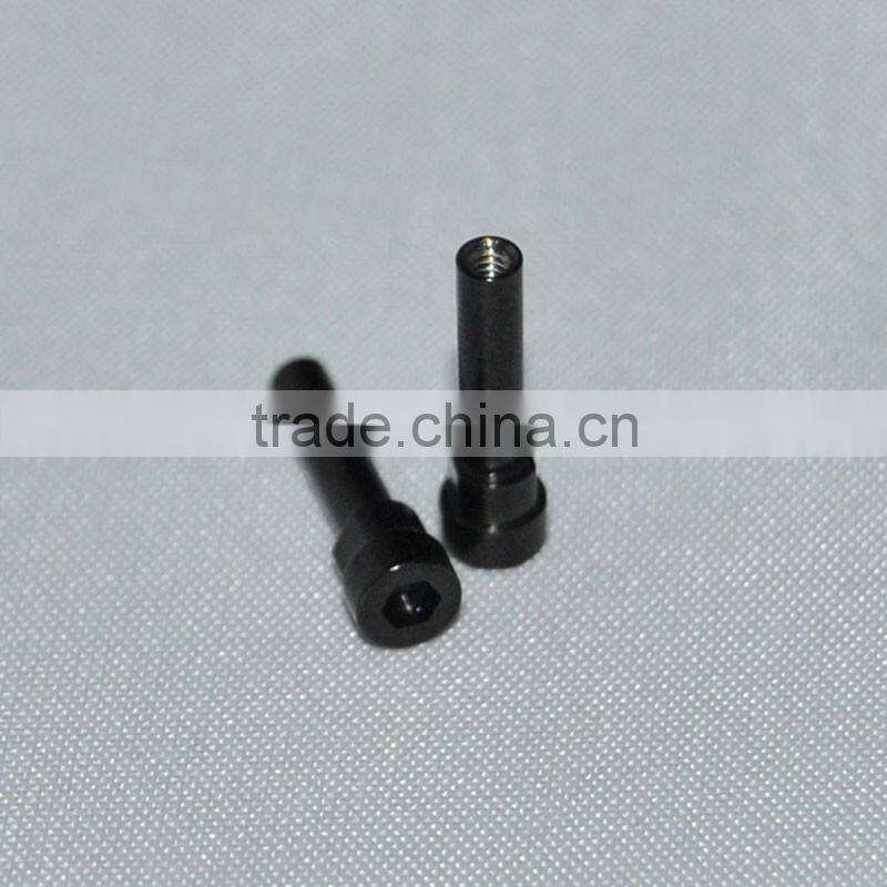 Stainless steel 316 black PVD plated long lock nut for earphone