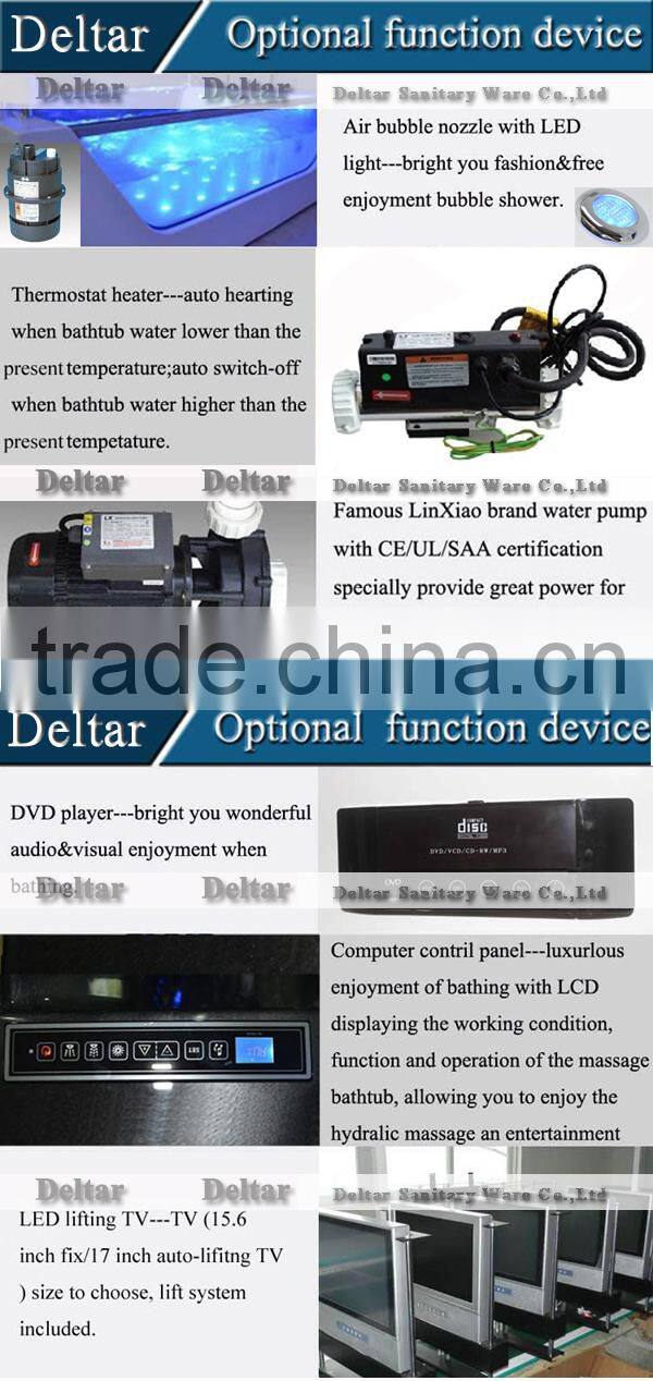 1800mm 2 person indoor hot tub, two side glass bathtub, freestanding bathtub popular acrylic bathtubs