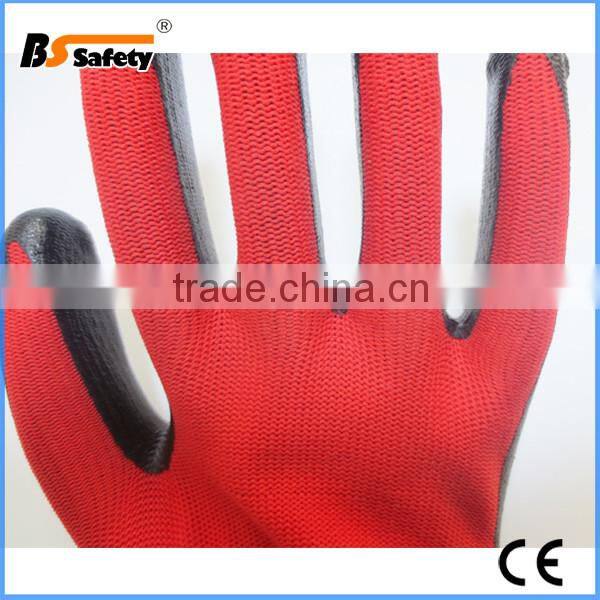 Garden Builders black nitrile coated nylon work safety gloves