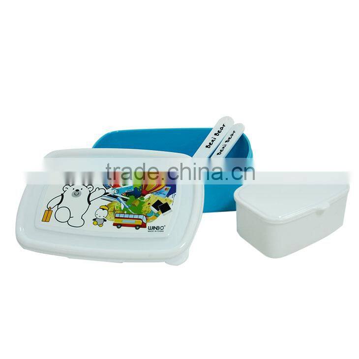 Custom Lunch Box Plastic with fork and spoon and inner box