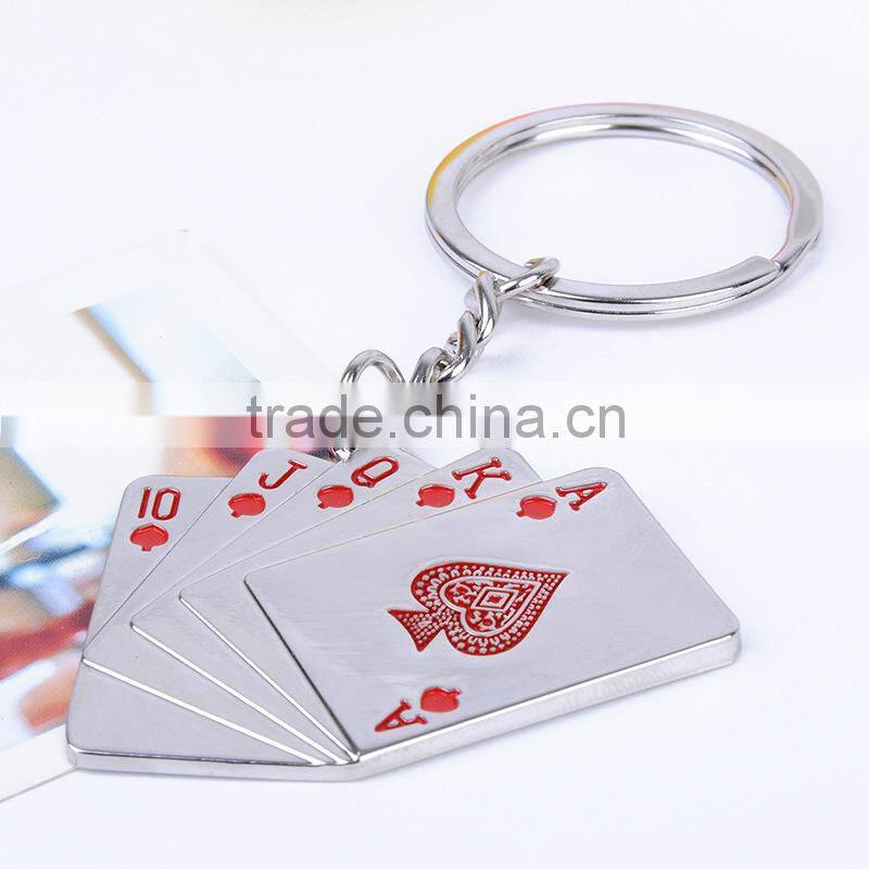 Yiwu factory manufacturer cheap price keychain ,special design poker keychain cheap poker keychain