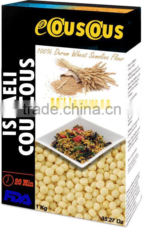 WholeSale Israeli Couscous 100% Durum Wheat semolina flour. Israeli Couscous. WholeSale M'hammas 1Kg Bag Thick grain.