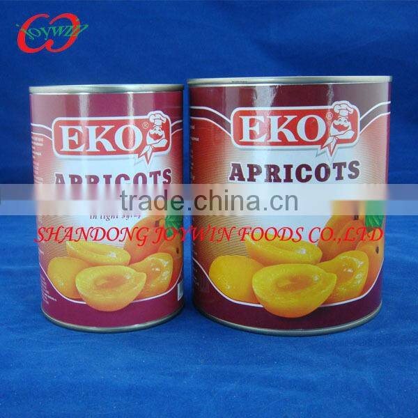 Canned fruit canned apricots in light syrup 3kg
