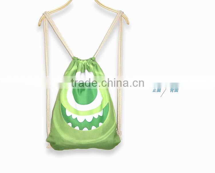 Promotional Canvas pattern printing drawstring backpack bag