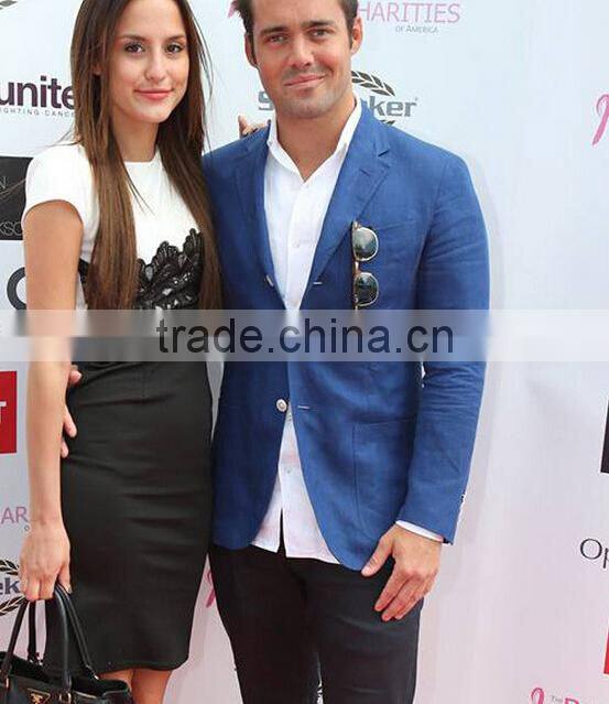 2015 Women's Summer Crew Neck Short Sleeve casual Back Zip Bodycon Dress Designs