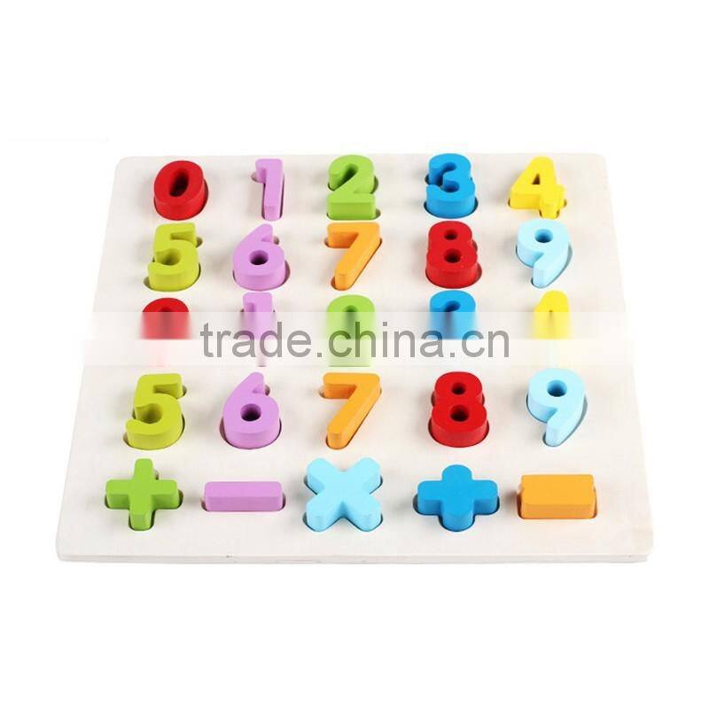 Hot sales kids learnign toy wooden alphabet and digital puzzle for preschool