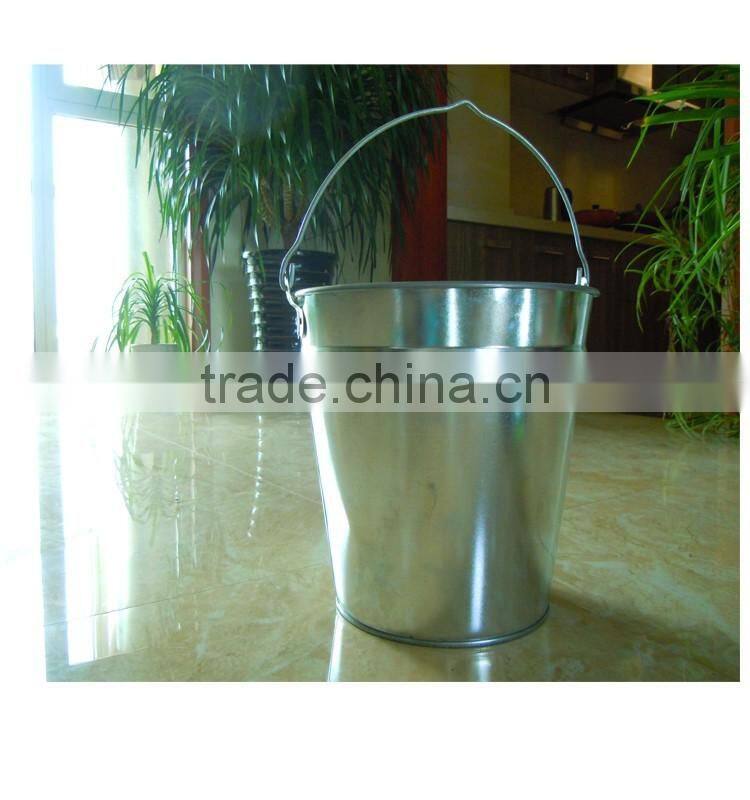 10L Metal Galvanized Buckets with wooden handle for US