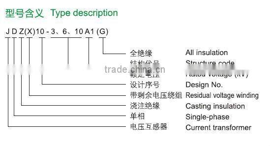 JDZ10-3.6.10A1.JDZX10-3.6.10A1G indoor epoxy resin casted vlotage transformer