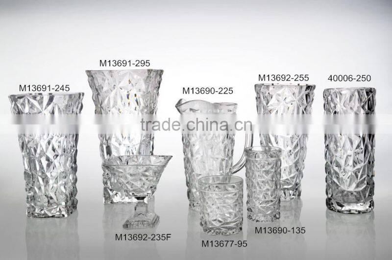 machine pressed glass pitcher clear glass water pitcher with handle glass juice pitchers