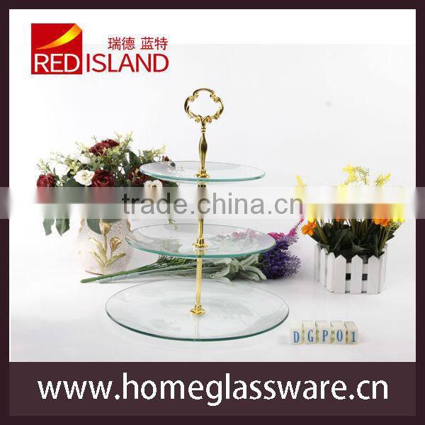 3pcs set of glass fruit plate glass cake tray