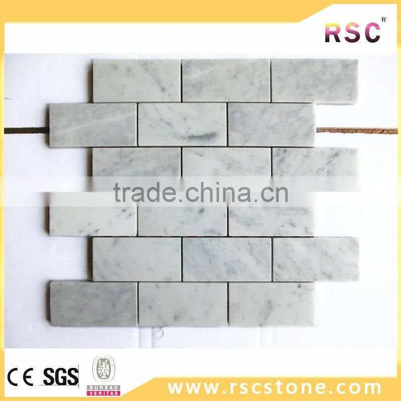 Subway bianco white carrara marble mosaic tile