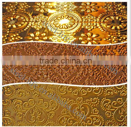 4x8 Color Coated Hairline Stainless Steel 2MM Embossed Copper Sheet