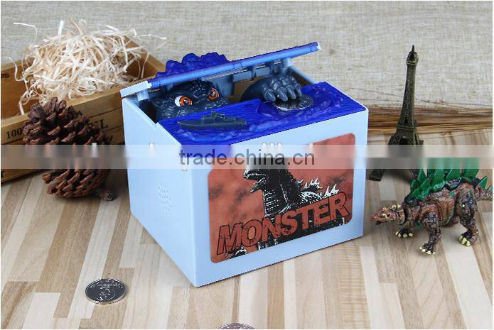 New Fancy Novelty Design Monster Music Godzilla Stealing Money Box, Creative Decorative Cartoon Gift Coin Bank