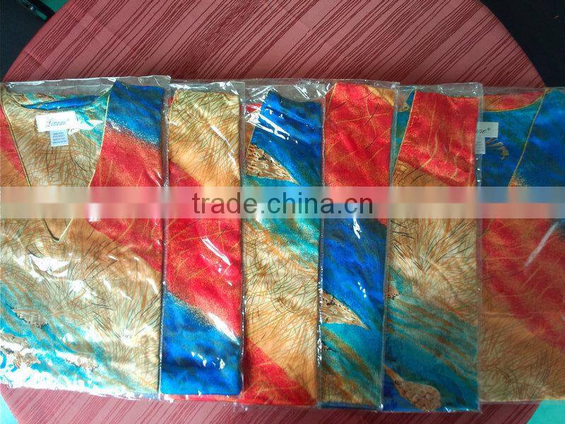 Satiny caftan/nightgown/women caftan/pure 100% polyester nightgown