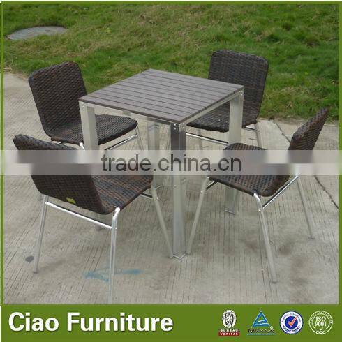 stackable rattan dining side table and chairs