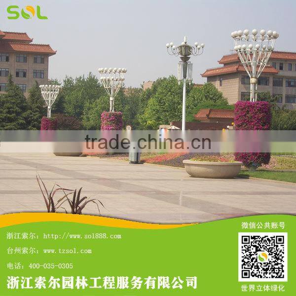 SOL good design lamp post green planter hydroponics vertical green post planter