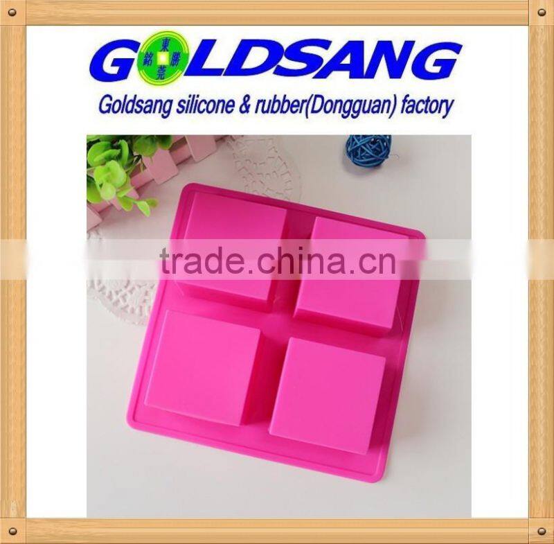 4 square silicone handmake soap mold &cake mold
