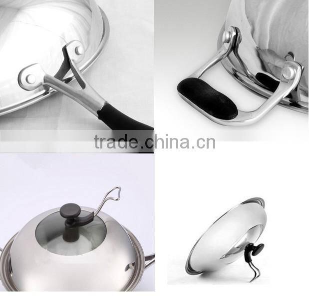 Fully Polished 3-ply Capsuled Bottom industrial wok