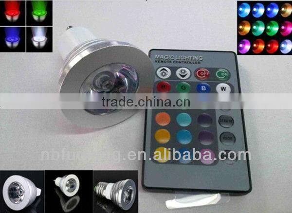 3W RGB led spotlight with remote control