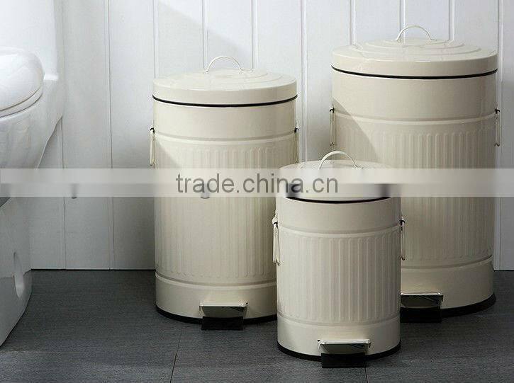2016 Houseware large metal garbage bin trash can dust bin