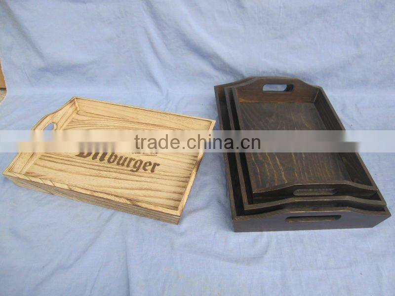 environmentally friendly black wooden food serving tray