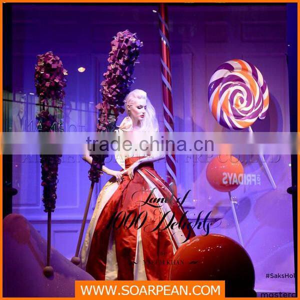 Fiberglass retail window display candy display prop