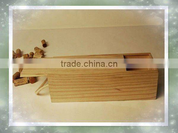 two bottles wood wine box