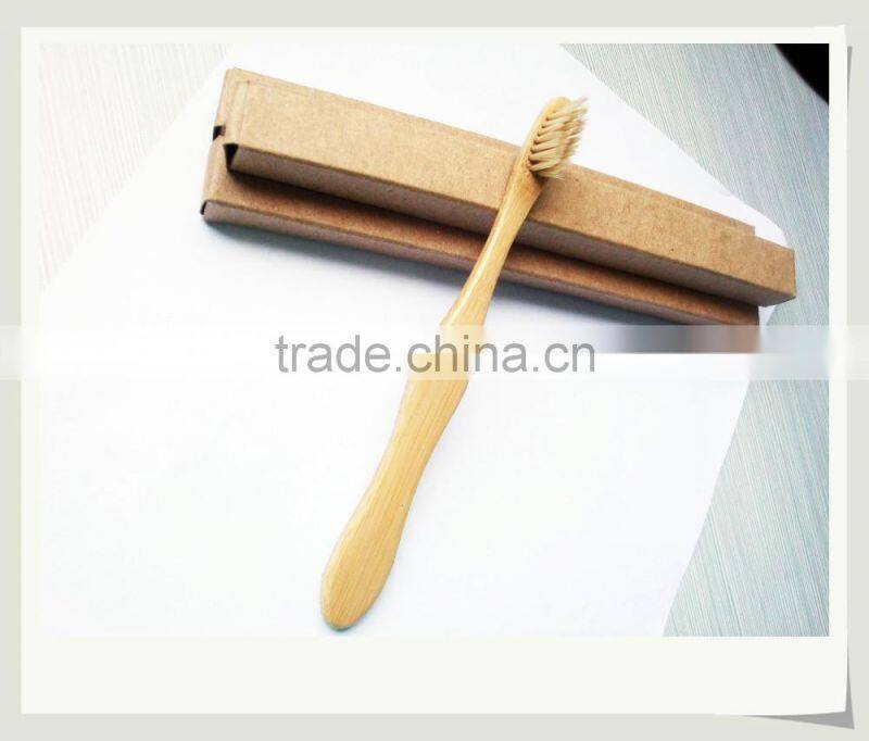 Curvy shape bamboo handle toothbrush