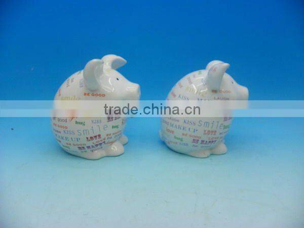 Miniature full color printing ceramic piggy bank