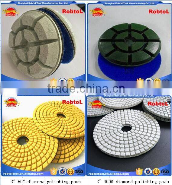 95mm 5# diamond floor polishing pads triangle velcro grinding grinder renew renovation marble granite concrete terrazzo