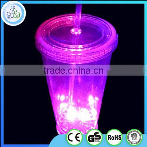 China 16oz plastic double wall led cup,double wall cup