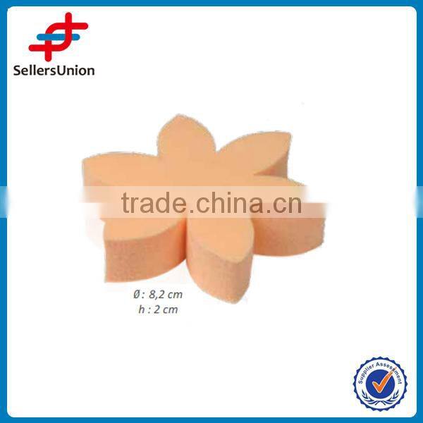 flower shaped foundation make up powder puff, refillable and nature cosmetic powder puff