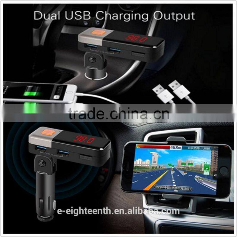 2016 new arrival USB Car Charger model Bluetooth handsfree Car FM Transmitter MP3 Player