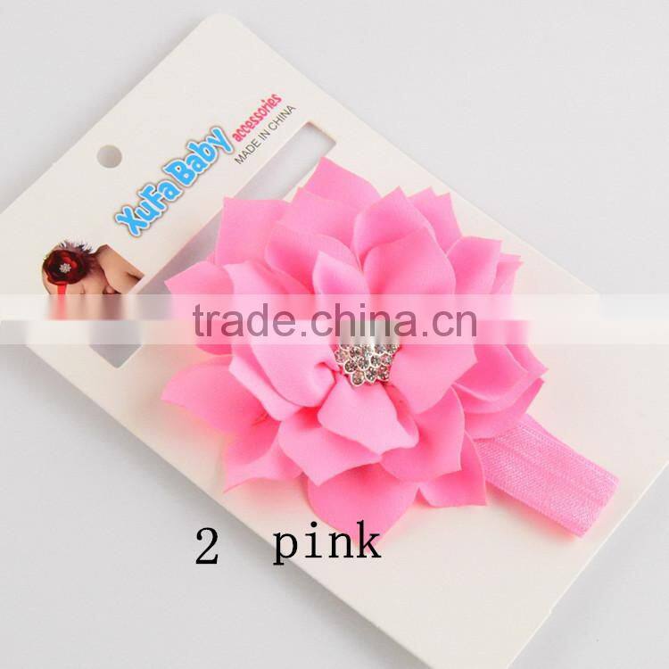Mini Baby Turban Headband wholesale Top Flower Elastic Headband Baby Hair Accessories Hairband