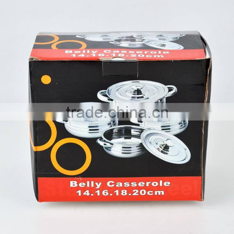 8pcs stainless steel cookware set/ soup pot set with stainless steel lids