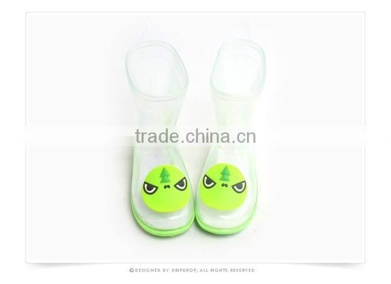 half transparent pvc rain boots for kids