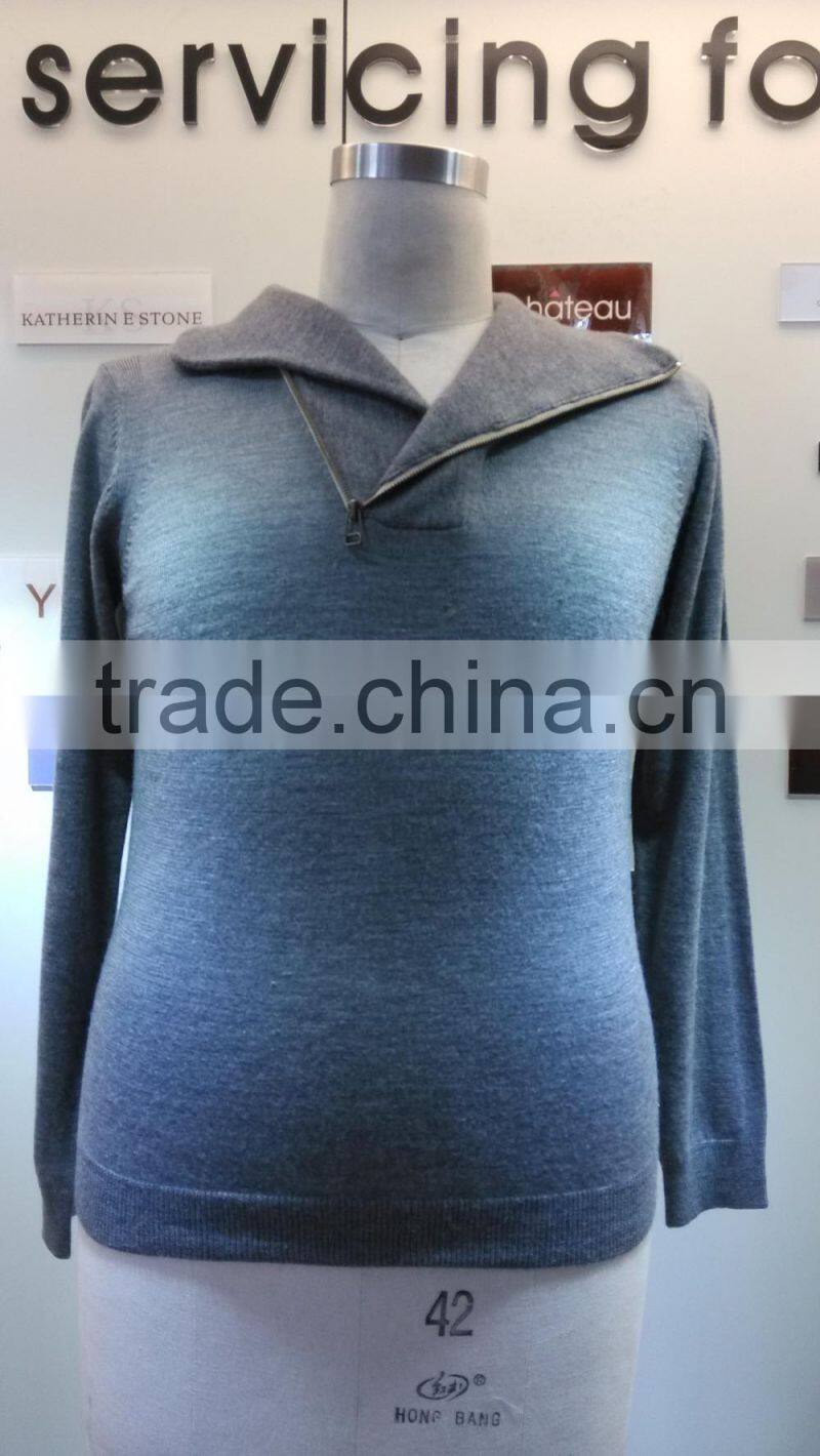 2015 new fashion men's dress in 12GG pullover with long sleeve