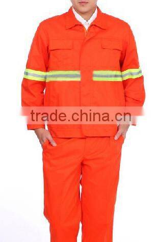 orange and green reflective two pieces construction man's dustman workwear uniform